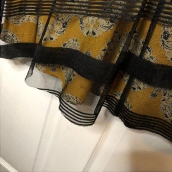 Whish Black Sleeveless Stripe Mesh Overlay Tank Sun dress Yellow Blue Black S - Picture 11 of 13